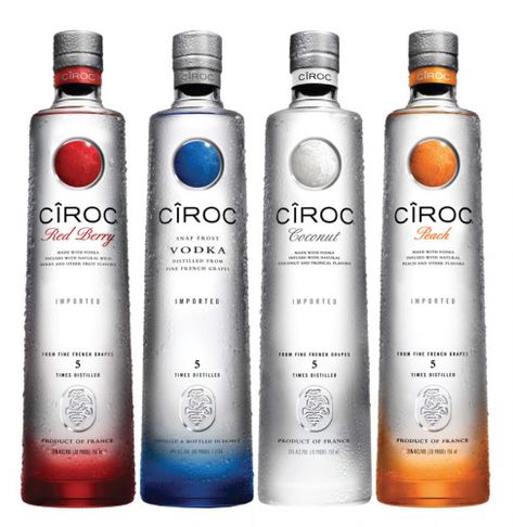 Ciroc - Super Premium - P-diddy owns a piece and features in the advertising campaign - France Ciroc Mixed Drinks, Ciroc Flavors, Ciroc Coconut, Ciroc Peach, Ciroc Vodka, Bottle Shoot, Peach Recipes, Poppin Bottles, Vodka Brands