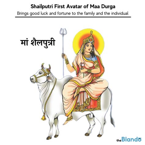 Worshipping Mata #Shailputri on the first day of Navratri brings good luck and fortune to the family and the individual. #Shailputri #Navratri #durgapuja #TheBlando #WearableBlanket #OversizedHoodie #Winter #Trends #TheBlandoLife #CozyLife #BlandoCozy #Beautiful #Fashion #BlanketHoodieHybrit Mata Shailputri, First Day Of Navratri, First Avatar, Happy Navratri Wishes, Navratri Wishes, Happy Navratri Images, Ganesh Chaturthi Images, Navratri Images, Maa Durga