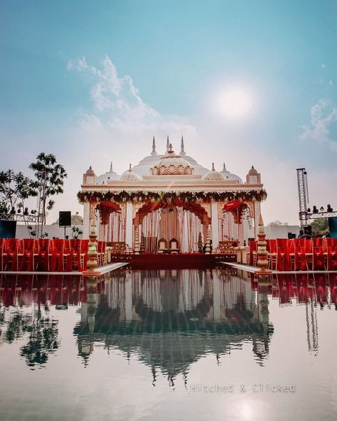 Photo From May 2020 - By Hitched and Clicked Floating Mandap, Mandap Wedding, Indian Wedding Venue, Royal Indian Wedding, Mandap Design, Indian Destination Wedding, Destination Wedding Decor, Palace Wedding, Wedding Entrance Decor