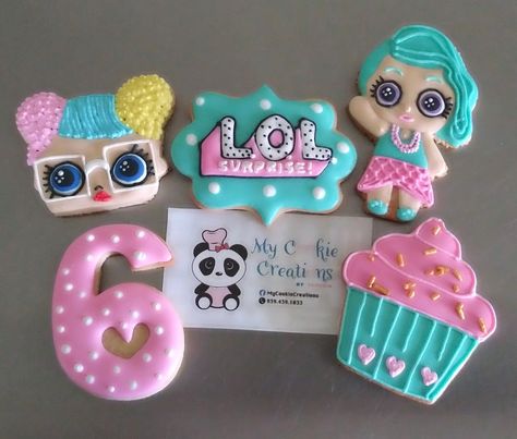 Lol Surprise Birthday, Doll Cookies, Cookie Decorations, 5th Birthday Party Ideas, Lol Dolls, Birthday Cookies, Birthday Surprise, Sugar Cookies Decorated, Decor Idea