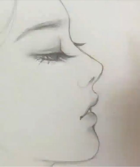 Female Sketches Face, Side Profile Drawing Tutorial Realistic, Female Face Side Profile Drawing, Right Side Face Drawing, Easy Profile Drawing, Side Profile Eyes Drawing Anime, Eye Drawing Profile, Face Sketch Side Profile, Drawing Female Face Sketch