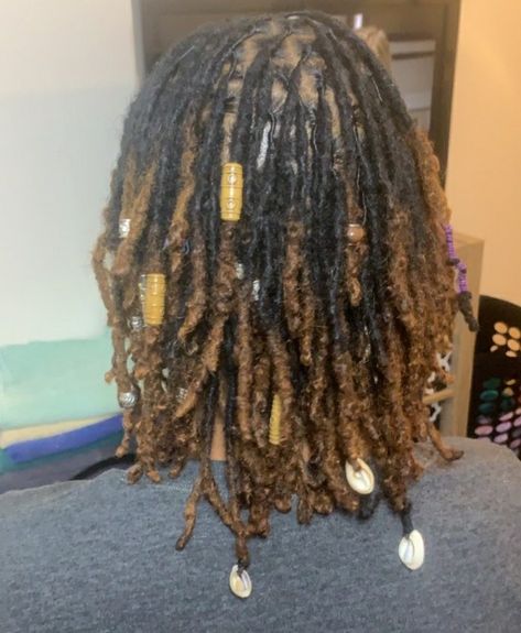 Locs With Decorations, Locs With Accessories, Dreadlocks Journey, Locs Dyed, Loc Updos, Medium Locs, Locs Ideas, Loc Appreciation, Loc Goals