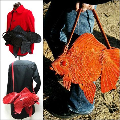 Japanese Goldfish Bags Handcrafted By Atelier Iwakiri Veiltail Goldfish, Goldfish Bag, Character Design Tips, Barcelona Fashion, Vintage Evening Bags, Earth Art, Fashion Sketch, Save Earth, Goldfish