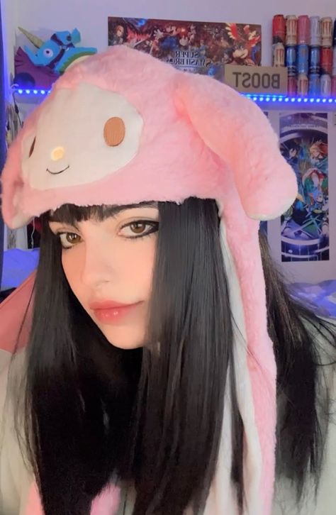 My Melody Bunny Hat, My Melody Beanie, Melody Crochet Hat, My Melody Hat, Sanrio Hat, Kuromi Hat, Melody Aesthetic, Kuromi Halloween, Kuromi Outfit