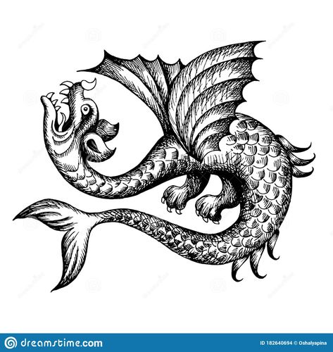 Sea Monster Tattoo Mythical Creatures, Sea Monster Drawing, Sea Monster Tattoo, Pirate Map Tattoo, Sea Monster Map Art, Sea Monster Map, Old Sea Monsters Drawings, Sea Monster Illustration, Medieval Monsters Illustrations