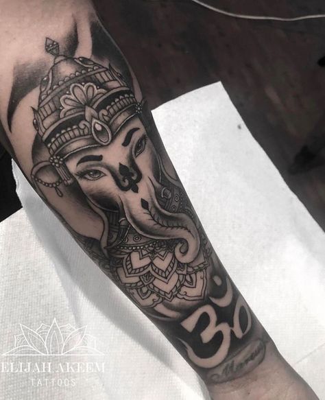 Lily Tattoo Sleeve, Side Quote Tattoos, Ganesh Tattoo, Estilo Cholo, Tattoos For Women Half Sleeve, Spine Tattoos For Women, Tattoos For Black Skin, Forearm Tattoo Women, Leg Tattoos Women