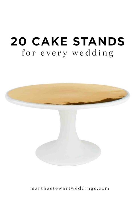 20 Cake Stands for Every Wedding | Martha Stewart Weddings Cake Stand Centerpiece Wedding, Wedding Cake Stand Ideas, Sheet Cake Stand, Wedding Cake Pedestal, Cake Stands Wedding, Cake Stand For Wedding, Cake Stand Centerpiece, 20 Cake, Unique Cake Stands