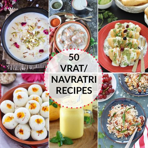 Looking for yummy vrat recipes, then you have landed at the right place? Your search for quick and easy Navratri Recipe Collection ends here. #navratrirecipes #Navratrifood #navratrimeals #sabudana #sabudanakhichdi #tapiocapilaf #sabudanakheer Vrat Recipes Indian, Falahari Recipes, Vrat Recipe, Farali Recipes, Sabudana Recipes, Vegetables Dishes, Navratri Recipes, Indian Meals, Fasting Recipes