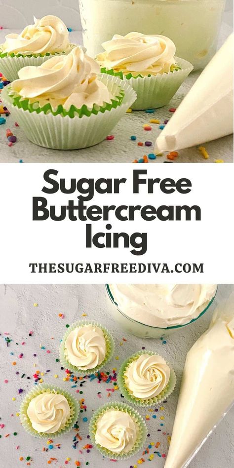 Sugar Free Buttercream Icing, a simple recipe for making a frosting alternative for cakes and baked goods. Keto Low Carb. Keto Cake Icing Recipe, Low Carb Icing For Cake, Sugar Free Whipped Cream Frosting, Splenda Frosting Recipe, Keto Icing Glaze, Low Sugar Icing Recipe, Sugar Free Icing Recipe Frostings, Sugar Free Glaze Icing, Healthy Cake Icing