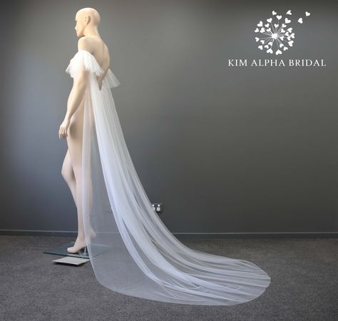 Veil Cape, Cape Veil, Wedding Veil Accessories, Wedding Cape, Tulle Sleeves, Bridal Cape, Cape Dress, Wedding Veils, Ruffle Sleeves