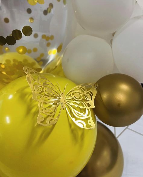 Happy birthday @jeanebello #balloonsdecoration #balloonart #balloons #balloongarland #party #yellow #butterflies #myballoonsarepoppin Yellow Balloon Bouquet, Butterfly Theme Party, Butterfly Party Decorations, Yellow Butterflies, Yellow Balloons, Butterfly Party, Butterfly Theme, Yellow Butterfly, Balloon Art