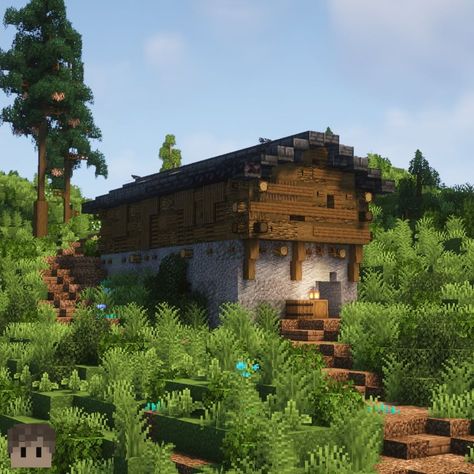 Minecraft Swiss House, Building Styles Minecraft, Sugarcane Farm Minecraft Aesthetic, Fwhip Minecraft Builds, Bdubs Hermitcraft Builds, Minecraft Compound, Bdoubleo100 Builds Minecraft, Minecraft Smith House, Minecraft Well