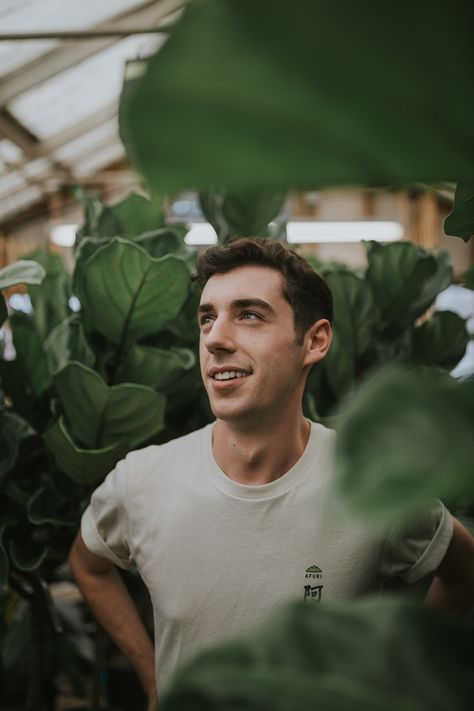 Cole Enjoying the Plants. Download this photo by Cole Keister on Unsplash Botanical Garden Photo Shoot, Greenhouse Pictures, Men's Portrait Photography, Smiling Man, Kings Man, Work Online, Close Up Photography, Home Work, Outdoor Men