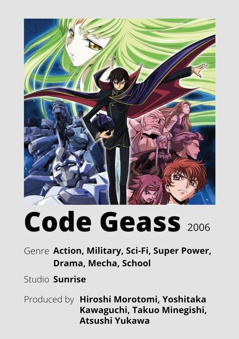 Code Geass Anime Poster, Code Geass Minimalist Poster, Code Geass Poster, Code Geass Anime, Anime Watchlist, Code Geass Wallpaper, Genre Posters, Code Geass Lelouch, Anime Minimalist Poster