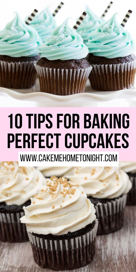 Icing Cupcakes For Beginners, Cupcake Temperature Baking, How To Make Boxed Cupcakes Better, Best Easy Cupcakes, Big Batch Cupcakes, Make Cupcakes Taste Like Bakery, Perfect Box Cupcakes, How To Make Dense Cupcakes, How Many Desserts For Dessert Table