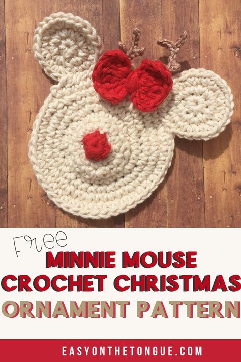 Christmas Wearth, Mickey Crochet, Minnie Valentines, Crochet Ears, Minnie Mouse Crochet, Mouse Crochet, Germany Christmas, Crochet Christmas Ornaments Free, Ideas For Crochet