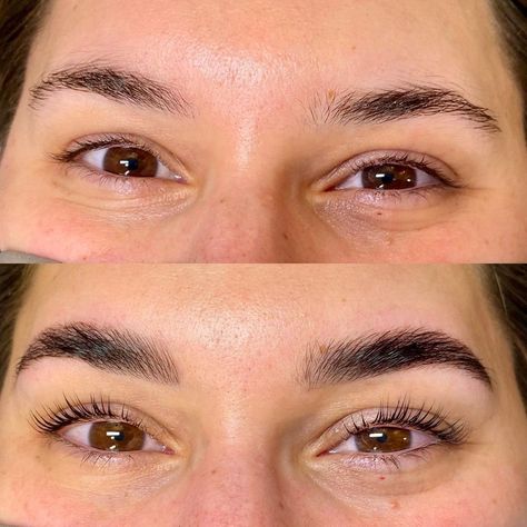 @beautyby_meaghan on Instagram: “Before and after of brow lamination and lash lift! Her lashes and brows will be lifted through the holidays 🎄I love seeing those smiling…” Before After Brow Lamination, Brow Lift Before And After, Lash Lift Brow Lamination, Eye Lash Lift And Tint Before And After, Brow Lamination And Lash Lift, Brow Lamination And Tint After Care, Brow Serum, Brow Lift, Brow Lamination