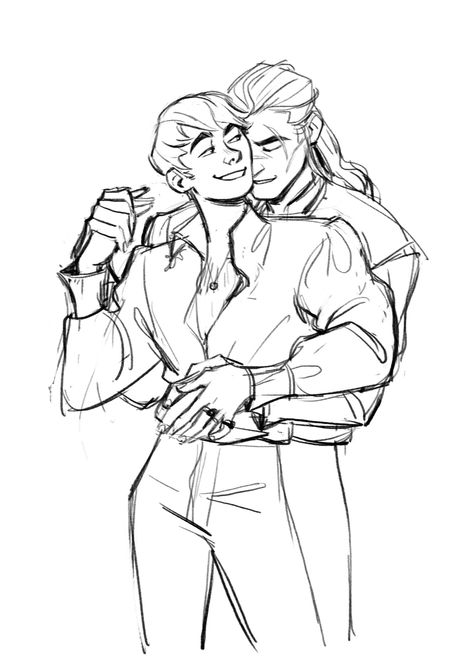 Open Arms Pose Reference Drawing, Spicy Drawing Poses Couple Mlm, Couple Holding Each Other Reference, Romantic Couple Reference, Making Out Bases Drawing, Romantic Poses Reference Drawing, Couple Reference Poses Romantic, Gay Poses Drawing Reference, Geraskier Fanart