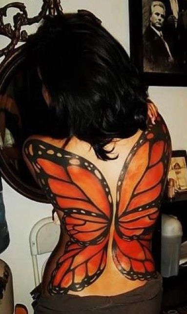 Butterfly Wings Full Back Butterfly Tattoo, Large Butterfly Back Tattoo, Butterfly Wings Back Tattoo, Butterfly Wings Tattoo On Back, Tattooed Celebrities, Butterfly Wing Tattoo, Tattoo Wings, Wing Tattoos On Back, Sick Tattoos