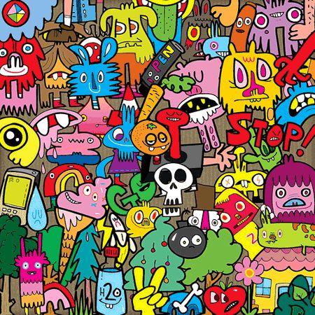 Burgerman has many wild and wack characters that he has made of the to of his head an their really cool i like them. my favorite character in this on is sausage guy in the to left corner Jon Burgerman, Little Big Planet, Superflat, Artist Models, Happy Tree Friends, Sticker Collection, Art Movement, Urban Art, Doodle Art