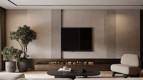 Modern Office Design Inspiration, Japandi Living, Apartment Living Room Design, Living Room Decor Fireplace, Living Room Partition Design, Room Partition Designs, Living Room Partition, Tv Wall Design, Tv Units