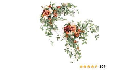 Ling's Moment 2PCS Terracotta Arch Flowers Artificial Floral Swags Centerpieces Wedding Decor Welcome Signs Faux Burnt Orange Rose Garland Arrangements for DIY Sweetheart Table Decor Wall Window Diy Sweetheart Table, Floral Swags, Sweetheart Table Decor, Arch Flowers, Table Wall, Rose Garland, Centerpieces Wedding, Floral Swag, Welcome Signs