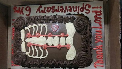 My Spineversary cake! 28 January 2012♡♡thank you Lord Jesus! Braces Girls, Spine Surgery, Cake Boss, Thank You Lord, Fall Birthday, You're Beautiful, Cake Ideas, Surgery, Party Ideas