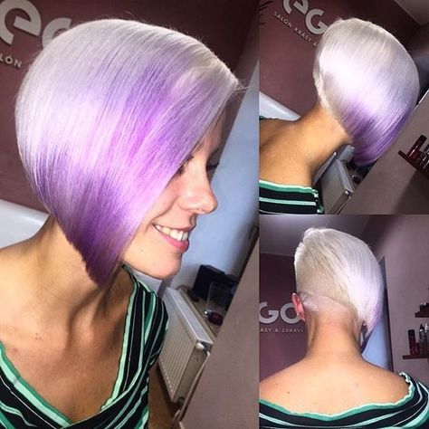 Asymetrical Haircut, Short Cuts For Women, Extreme Hairstyles, Please Do Not Disturb, Wedge Hairstyles, Work Hair, Extreme Hair, Lavender Hair, Multicolored Hair