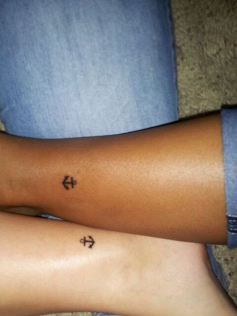 Best friend tattoos. Blonde And Brunette, Bff Tattoos, Best Friend Tattoos, Brave Enough, Friend Tattoos, Only Me, Meaningful Tattoos, Anchors, Tattoos And Piercings