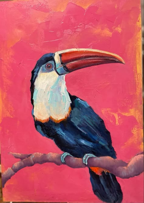 Tucan Painting, Carpet Ideas 2023, Animal Paintings Acrylic, Carpet Ideas, Deco Wallpaper, 얼굴 그리기, Oil Pastel Art, Art Deco Wallpaper, Nature Art Painting