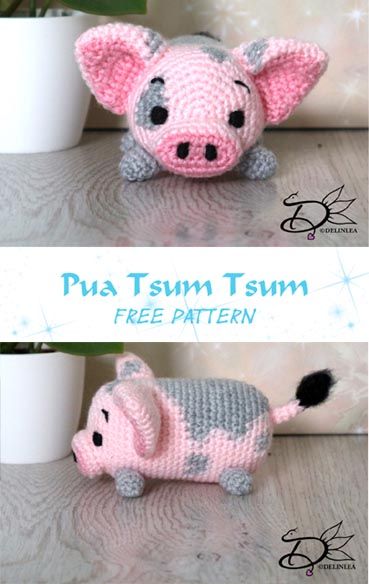 Cutest Crochet Patterns Free, Free Crochet Patterns For Beginners Toys, Argurami Free Pattern, Free Crochet Pig Patterns, Disney Amigurumi Free Pattern, Disney Crochet, Disney Crochet Patterns, Amigurumi Minta, Crochet Pig