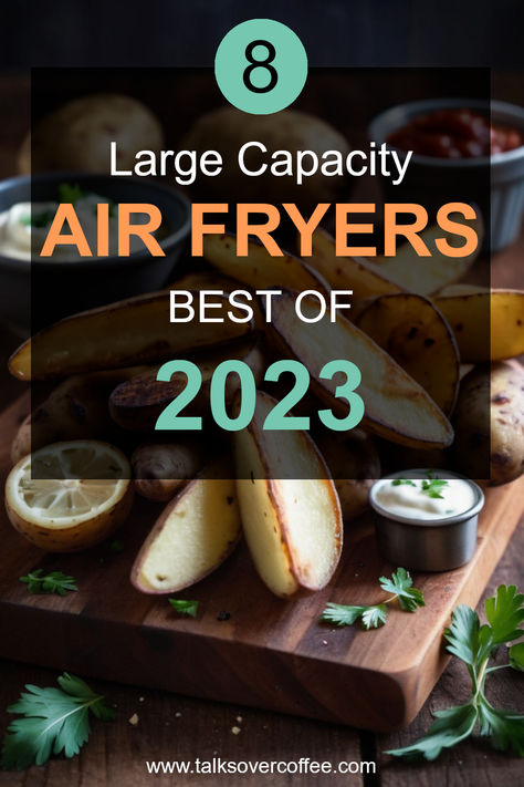 Explore 2023's top large capacity air fryers, including Emeril Lagasse, Nuwave Brio, and more. Our concise reviews cover key features, pros, and cons to help you choose the perfect air fryer for family meals and efficient cooking. Find your ideal kitchen companion in our expert guide. Air Fryer Review, Ideal Kitchen, Emeril Lagasse, Best Air Fryers, Air Fryers, Cool Kitchen Gadgets, Home Chef, Pros And Cons, Kitchen Gadgets