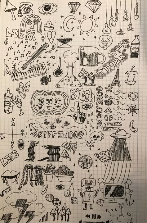 Doodle Collage Drawings, Doodle Pages Grunge, Doodle Pages Sketchbooks, Gender Envy Art, Brett Hand Fanart, Indie Doodles, Christmas Coloring Pages For Adults, Envy Art, Brett Hand