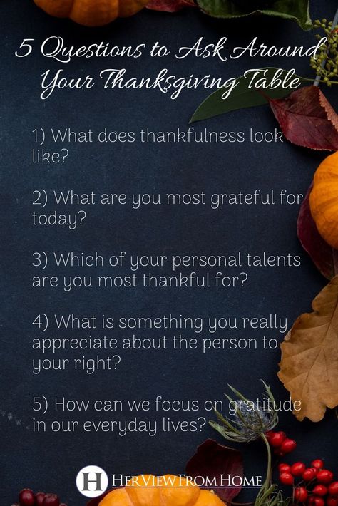 Five (plus 25 more) things to talk to your family about around the Thanksgiving table this holiday season! #Thanksgiving #gratitude #family Thanksgiving Verses, Thanksgiving Conversation Starters, 31 Questions, Mom Devotional, Prayers Of Gratitude, Thanksgiving Gratitude, Hbd Quotes, Attributes Of God, Discipline Kids