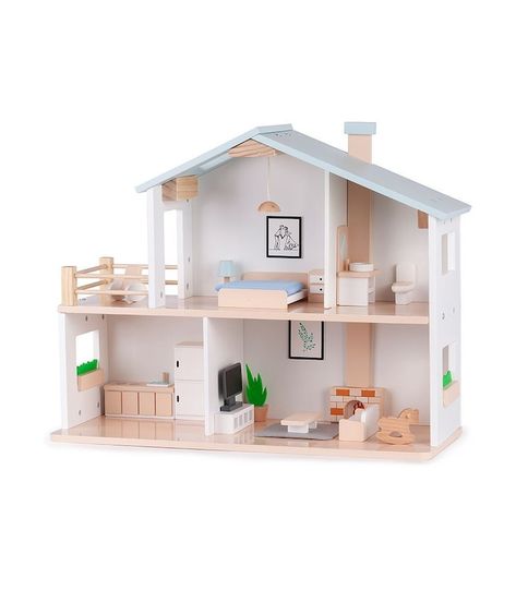 Outdoor Patio Area, Small Outdoor Patios, Kids Doll House, Wooden Table And Chairs, Liberty House, Modern Color Schemes, Outdoor Tables And Chairs, Bookshelves Kids, Wooden Dollhouse