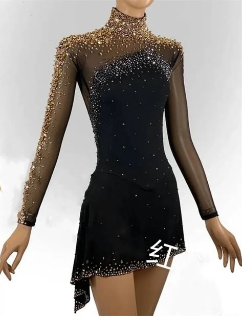 Ice skating dress Figure skating dress Skating dress dance dress | eBay Beautiful Figure Skating Dresses, Dark Figure Skating Dresses, Ice Skating Dresses Crystals, Black Figure Skating Dresses, Figure Skating Dresses Beautiful, Figure Skating Dress Patterns, Figure Skating Hair, Ice Skating Dresses Costumes, Skate Outfits