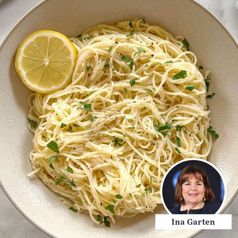 We Made Ina Garten’s Lemon Capellini—and It’s Her Absolute Best Weeknight Dinner Lemon Capellini, Capellini Pasta, Pasta Entrees, Ina Garden, Best Ina Garten Recipes, Pan Pasta, Pasta Shrimp, Ina Garten Recipes, Lemon Pasta