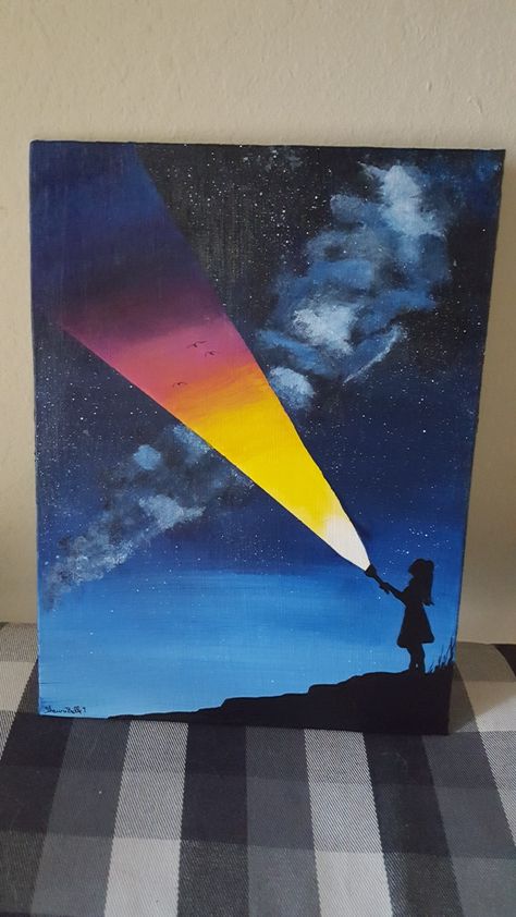 Be the Light Painting Lighting Ideas, Day Vs Night Painting, Cool Painting Ideas Trippy, Lightning Painting, Black Background Painting, Canvas Art Painting Abstract, Cute Easy Paintings, Sky Art Painting, Canvas Drawing