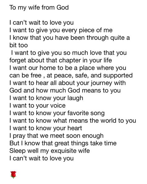 Poem 🥰🌹. #god #poem #love #wife #poetry #marriage #relationships #healthylove Wife Poems, Poem Love, Life Sayings, Love Wife, I Want To Know, So Much Love, Piece Of Me, Your Voice, Knowing You