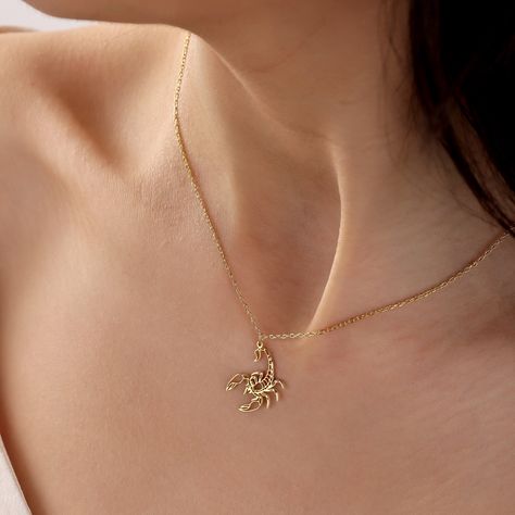 Scorpion Jewelry, Gold Scorpion, Scorpion Necklace, Scorpio Jewelry, King Necklace, Scorpion King, Scorpio Gifts, Scorpio Necklace, Mint Jewelry