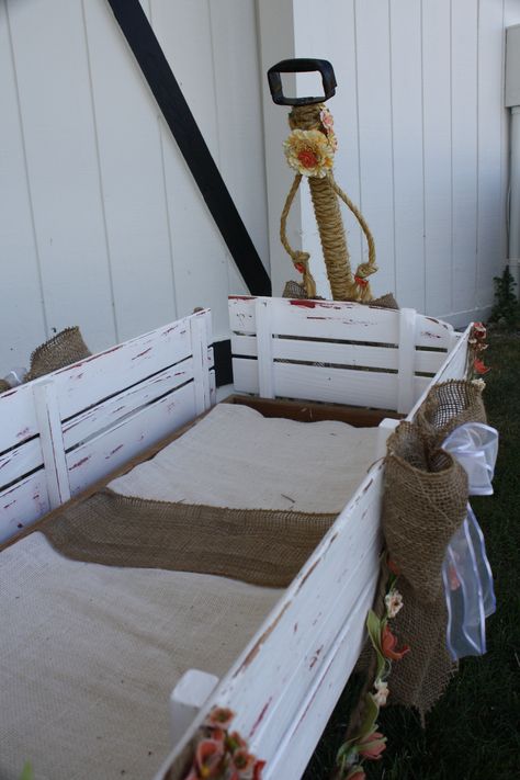 The flower girls' wagon. Simple solution for when they are too young to walk! Just Pretend, Flower Girls, Ever After, Fall Wedding, Our Wedding, Flower Girl, Wedding Ideas, Autumn Wedding