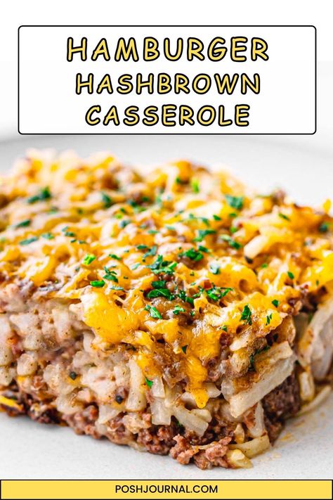 Elevate your breakfast or brunch with this mouthwatering Hamburger Hashbrown Casserole recipe. No canned soup needed, just real, wholesome ingredients. Hamburger Hashbrown Casserole Recipes Easy, Hashbrown Casserole With Hamburger Meat, Hamburger Diced Hashbrown Casserole, Hamburger Hashbrown Casserole, Hamburger Hashbrown, Cheap Casseroles, Casserole Dish Recipes, Ground Beef Hash Brown Casserole, Hamburger Hash Brown Casserole