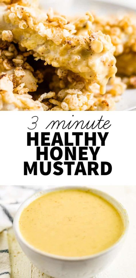 3 Minute Healthy Honey Mustard Sauce [Paleo] Healthy Honey Mustard, Paleo Honey Mustard, Honey Mustard Recipe, Honey Mustard Salmon Recipes, Creamy Honey Mustard Chicken, Honey Mustard Sauce Recipe, Honey Mustard Chicken Recipes, Honey Mustard Recipes, Dipping Sauces For Chicken