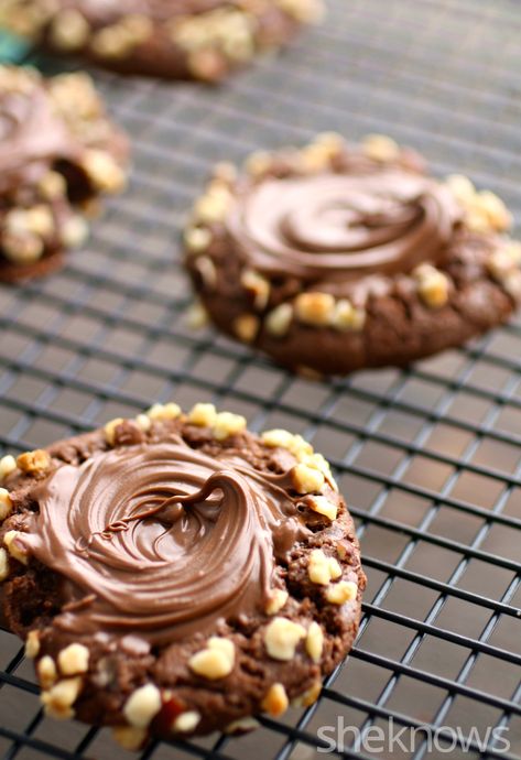 Nutella Cookies Recipe 3 Ingredients, Best Cookies Recipes, Cookies For Thanksgiving, Nutella Vegan, Chocolate Nutella Cookies, Cookie Recipes Easy, Nutella Cookies Recipe, Nutella Cookie, Biscuits Packaging