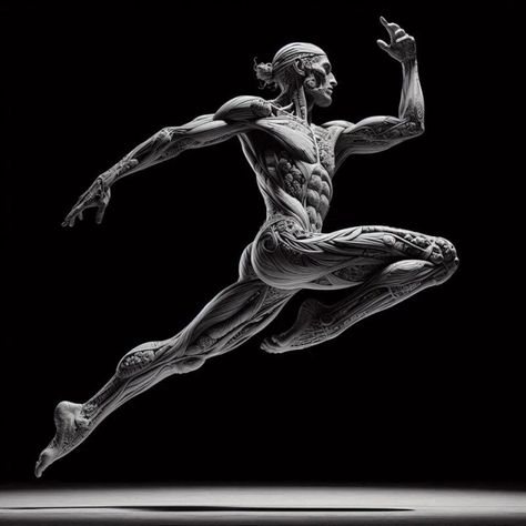 In the dance of life, every move is a masterpiece. #AnatomyArt #DancePhotography #BlackAndWhiteBeauty #MuscleMovement #SkeletalStrength #ArtisticExpression #HumanForm #BalletJump #ScienceMeetsArt #MonochromeMagic #ElegantElevation #GracefulGravity #AnatomicalAesthetics #MotionCaptureArtistry Moving Reference, Action Lines, Ballet Jumps, Muscle Movement, Body References, Writing Fantasy, Motion Capture, Anatomy Poses, Sculpture Ideas