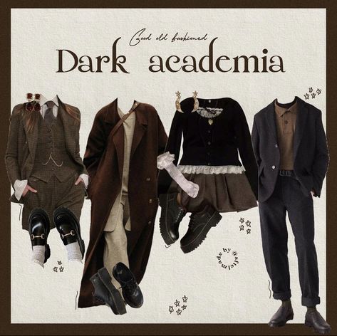 Dark Acedamia Outfits Female, Dark Academia Rock Aesthetic, Astro Academia Outfit, Dark Acedima Aesthetic Outfits, Bsd Aesthetic Outfits, Fancy Vintage Aesthetic, Acedima Aesthetic Outfits, Bsd Outfit Ideas, Vintage Dark Academia Outfit