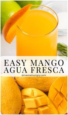 Mango Agua Fresca Recipe, Mango Agua Fresca, Aqua Fresca Recipes, Agua Fresca Recipe, Mango Drinks, Mexican Drinks, Refreshing Summer Drinks, Mango Recipes, Mango Juice