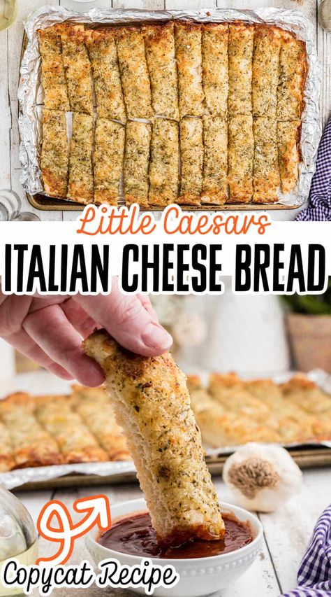 Pepperoni Cheese Bread, Italian Cheese Bread, Cheesy Bread Recipe, Italian Bread Sticks, Cheese Bread Sticks, Italian Bread Recipes, Pizza Bread Recipe, Cheesy Breadsticks, Little Caesars