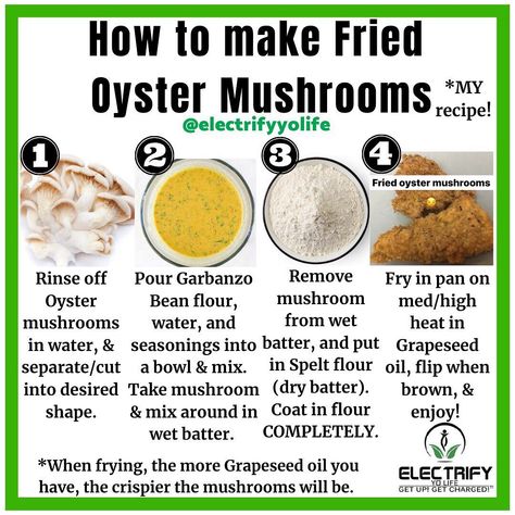 Alkaline Transition Coach on Instagram: “I promised you guys a recipe, and HERE IT ISSSSS!! ⁣ ⁣ 😄💚💚💚 Fried Oyster Mushrooms🥰⁣ ⁣ Try it out and tell me what you think!!😁⁣ ⁣ ✨ Click…” Fried Oyster Mushroom Recipe, Deep Fried Mushrooms, Oyster Mushroom Recipe, Alkaline Diet Recipes, Bean Flour, Fried Oysters, Fried Mushrooms, Oyster Mushrooms, Kidney Cleanse