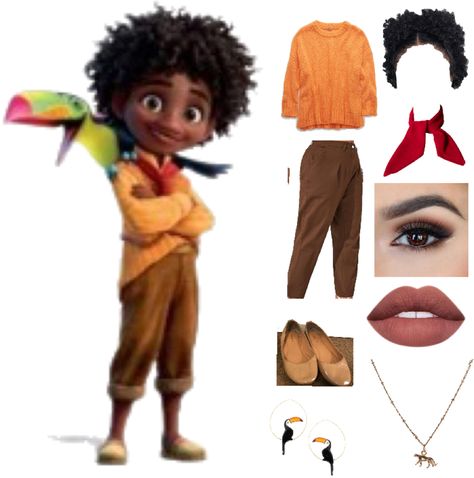 Luisa Madrigal Costume Diy, Encanto Costumes, Encanto Characters Costumes, Bruno Madrigal Costume, Bruno Cosplay Encanto, Dolores Encanto Cosplay, Brown Lipstick, Cute Pastel Wallpaper, Disney Inspired Fashion